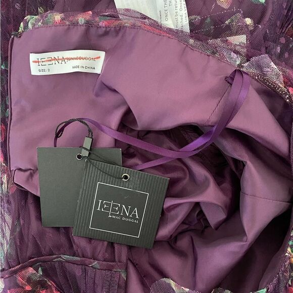 Mac Duggal Ieena Cap Sleeve Floral A-Line Dress size 2 - Picture 12 of 13